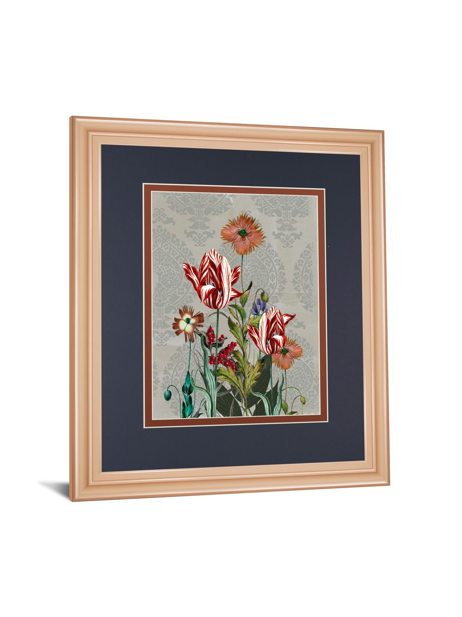 Summer Flowers Il By Ken Hurd - Framed Print Wall Art - Blue