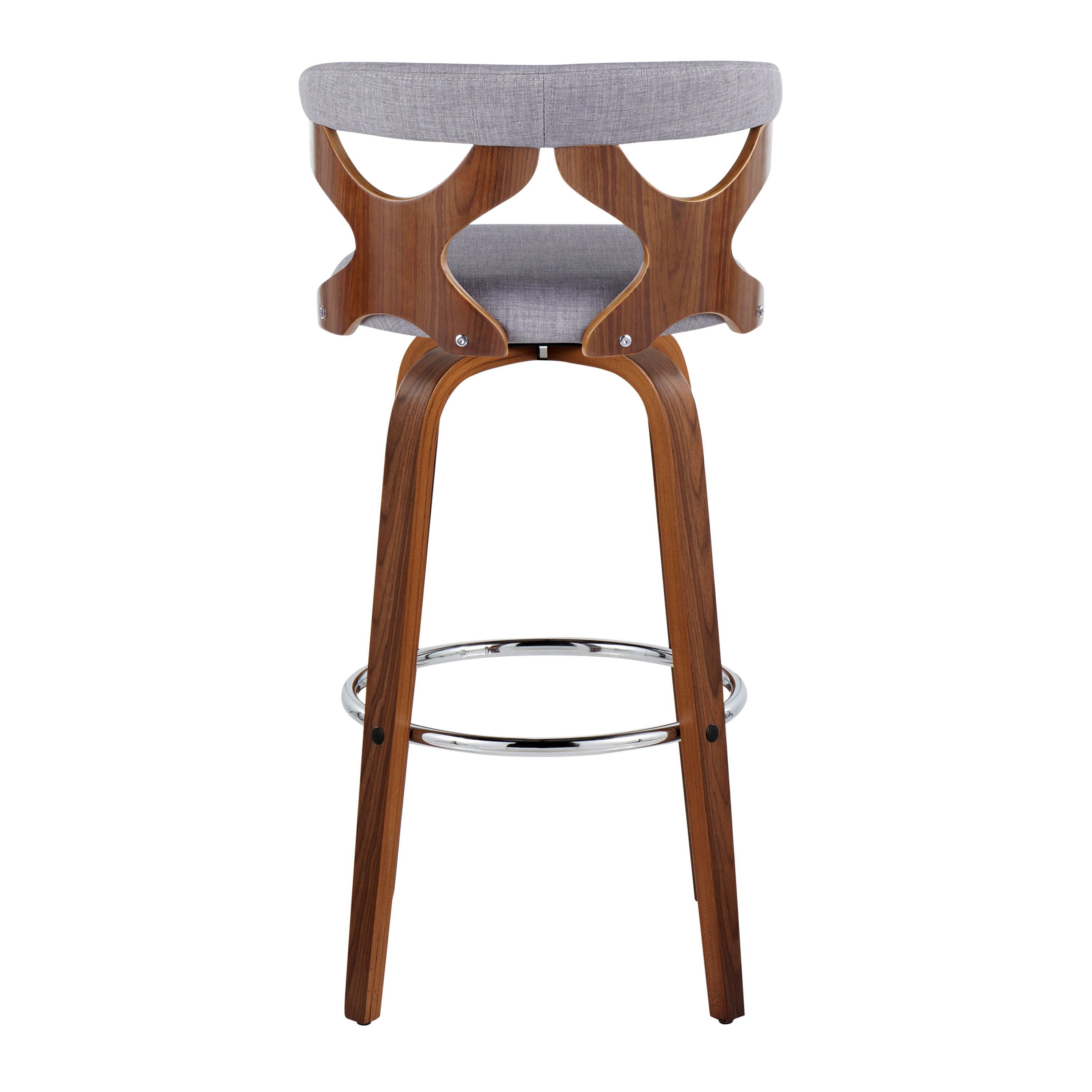 Gardenia - Mid Century Modern Fixed Height Barstool With Swivel With Round Footrest (Set of 2)