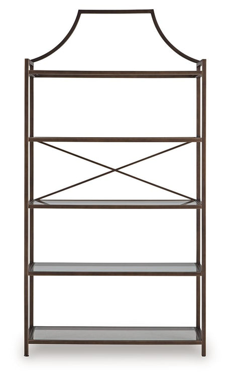 Bernonly - Antique Bronze Finish - Bookcase by Signature Design by Ashley® | Bel Furniture