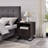 Contemporary 1 Drawer Nightstand - Charcoal by Walker Edison | Bel Furniture