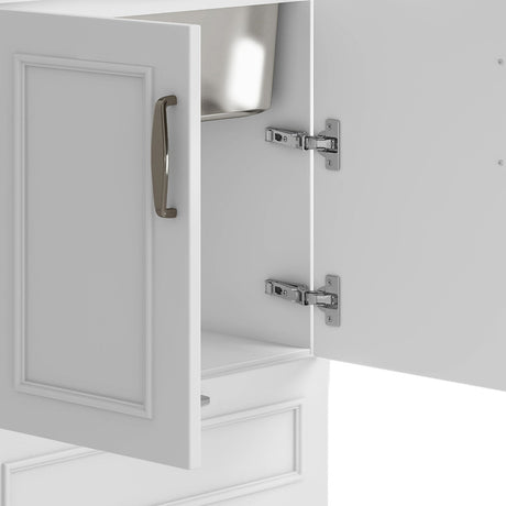 Laundry Cabinet With Faucet And Stainless Steel Sink - White by Simpli-Home | Bel Furniture