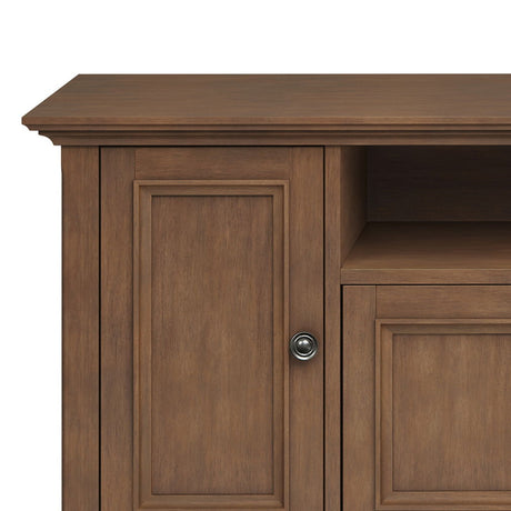 Amherst - Wide TV Media Stand - Rustic Natural Aged Brown by Simpli-Home | Bel Furniture
