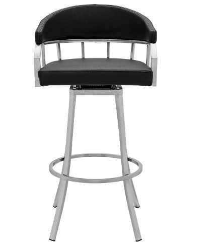 Low Back Bar Height Bar Chair - Black / Silver