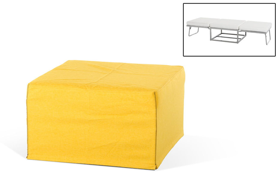 Polyester Footstool Ottoman - Yellow