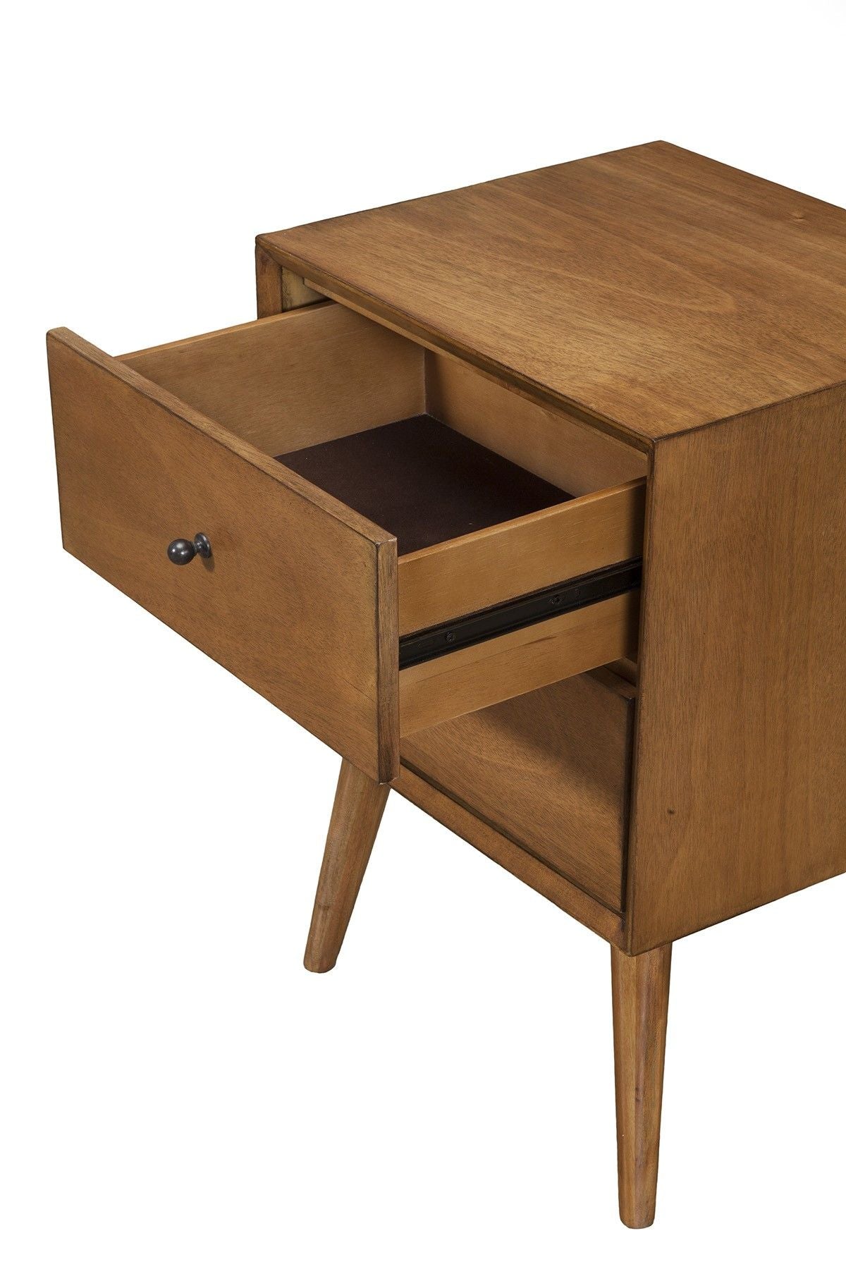 Century Modern Wood 2 Drawer Nightstand - Brown