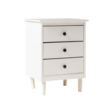 Classic 3 Drawer Solid Wood Nightstand White by Walker Edison | Bel Furniture