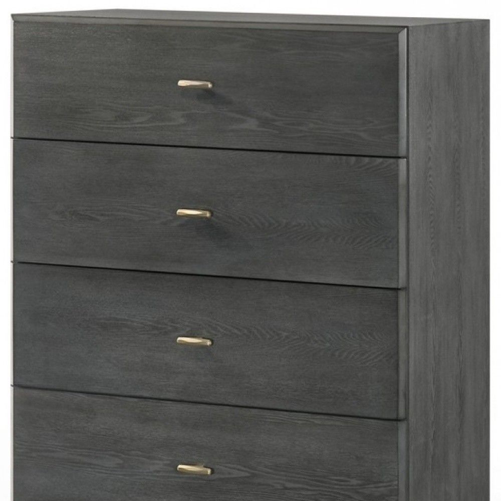 Manufactured Wood 5 Drawer Chest - Gray