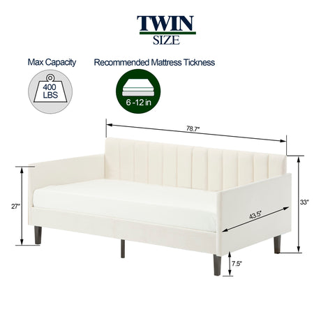 Elena - Boucle Upholstered Daybed, Ribbed Tufted Backrest by House & Home Furniture | Bel Furniture