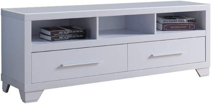 Particle Board And Cabinet Enclosed Storage TV Stand - White