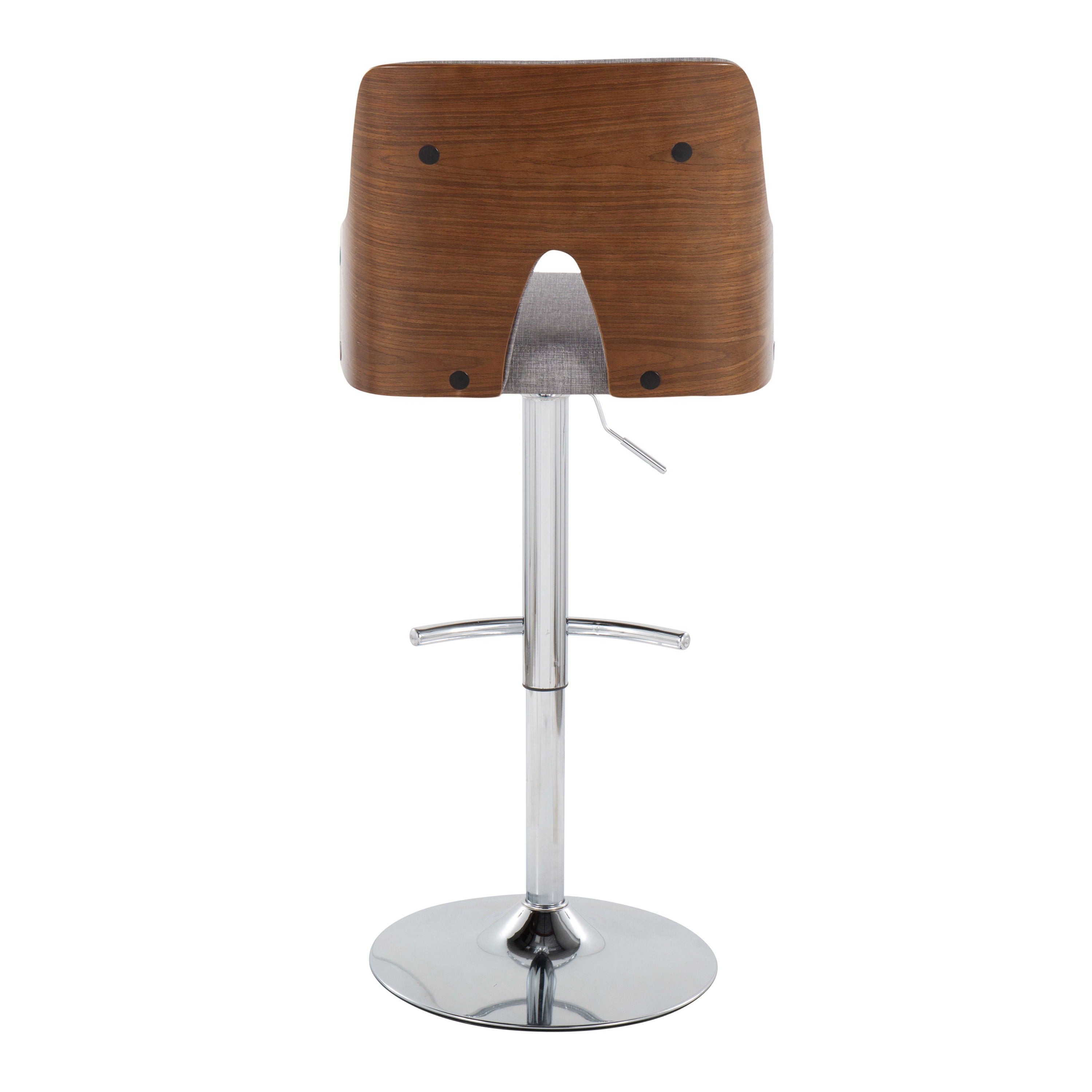 Stella - Contemporary Adjustable Barstool Stool With Swivel With Rounded T Footrest (Set of 2)