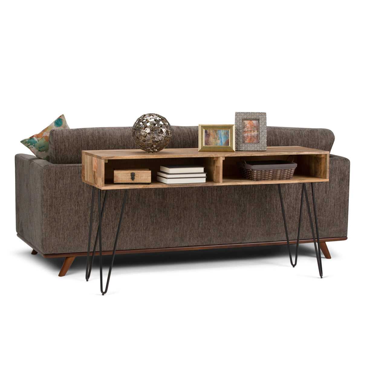 Hunter - Console Sofa Table - Natural by Simpli-Home | Bel Furniture