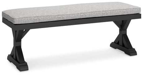 Beachcroft Bench With Cushion Black and Light Gray
