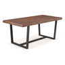 Modern Distressed Solid Wood And Metal Open Frame Dining Table Dark Brown by Walker Edison | Bel Furniture