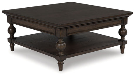 Veramond - Dark Brown - Square Cocktail Table by Signature Design by Ashley® | Bel Furniture