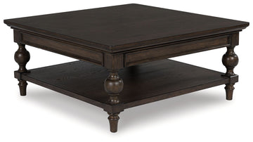 Veramond - Dark Brown - Square Cocktail Table by Signature Design by Ashley® | Bel Furniture