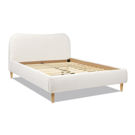 Roman - Curved Headboard Upholstered Platform Bed - view 13