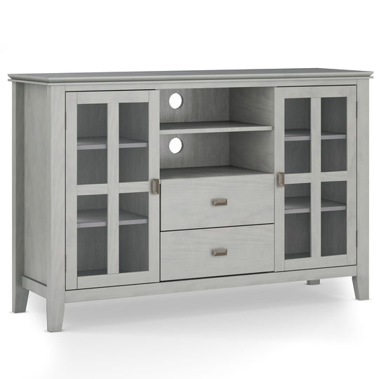 Artisan - Handcrafted, Tall TV Media Stand Gray by Simpli-Home | Bel Furniture