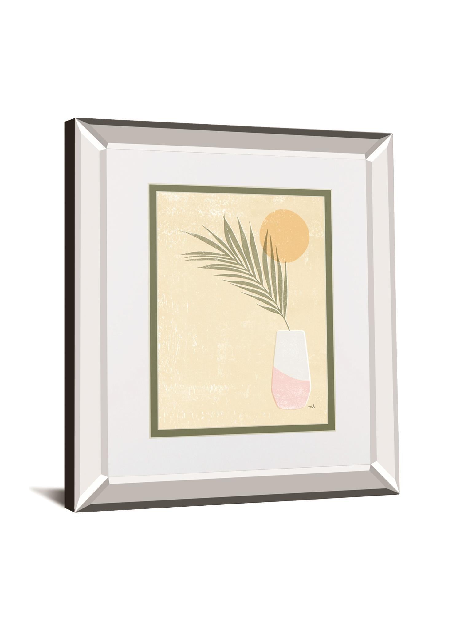 Sun Palm II Blush By Moira Hershey Mirrored Frame - Beige