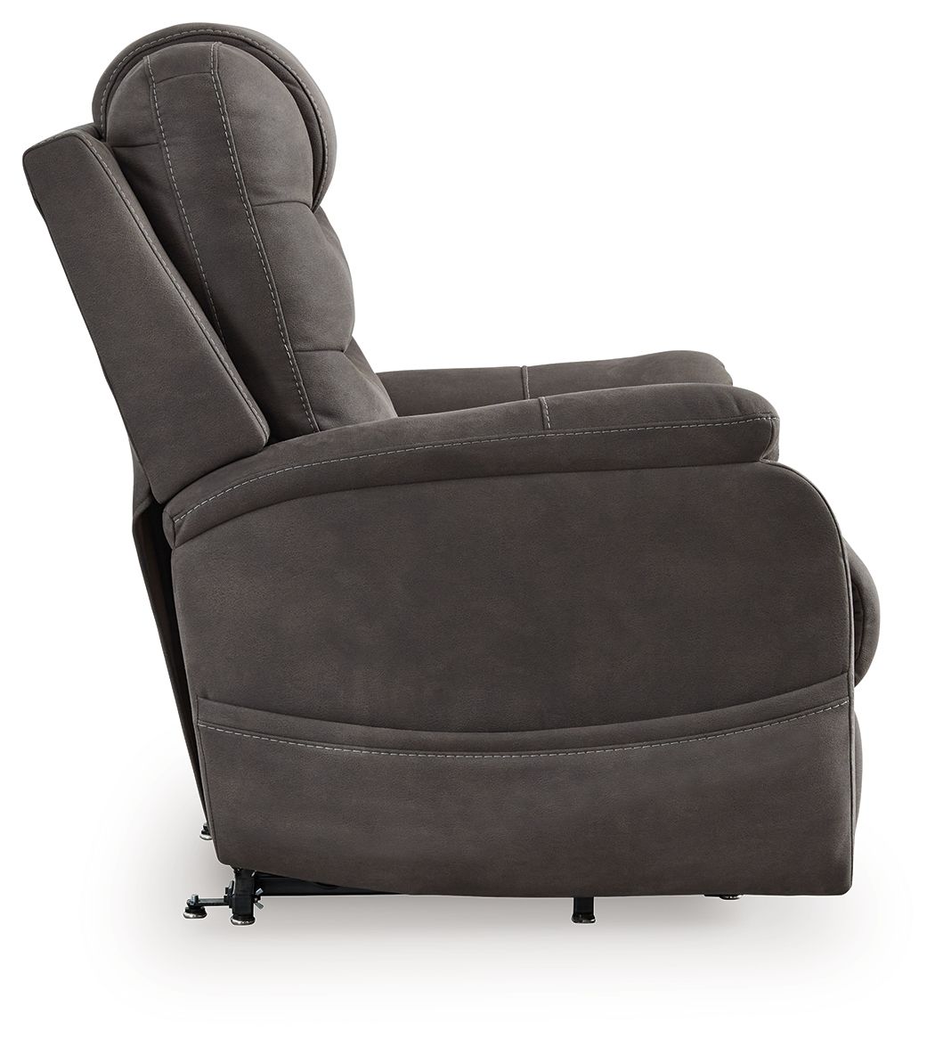 Snowfield - Gunmetal - Power Lift Recliner by Signature Design by Ashley® | Bel Furniture