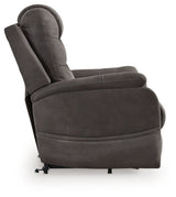 Snowfield - Gunmetal - Power Lift Recliner by Signature Design by Ashley® | Bel Furniture