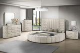 Sonya - 2-Drawer Upholstered Nightstand Bedside Table - Ivory