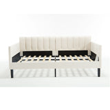 Elena - Boucle Upholstered Daybed, Ribbed Tufted Backrest