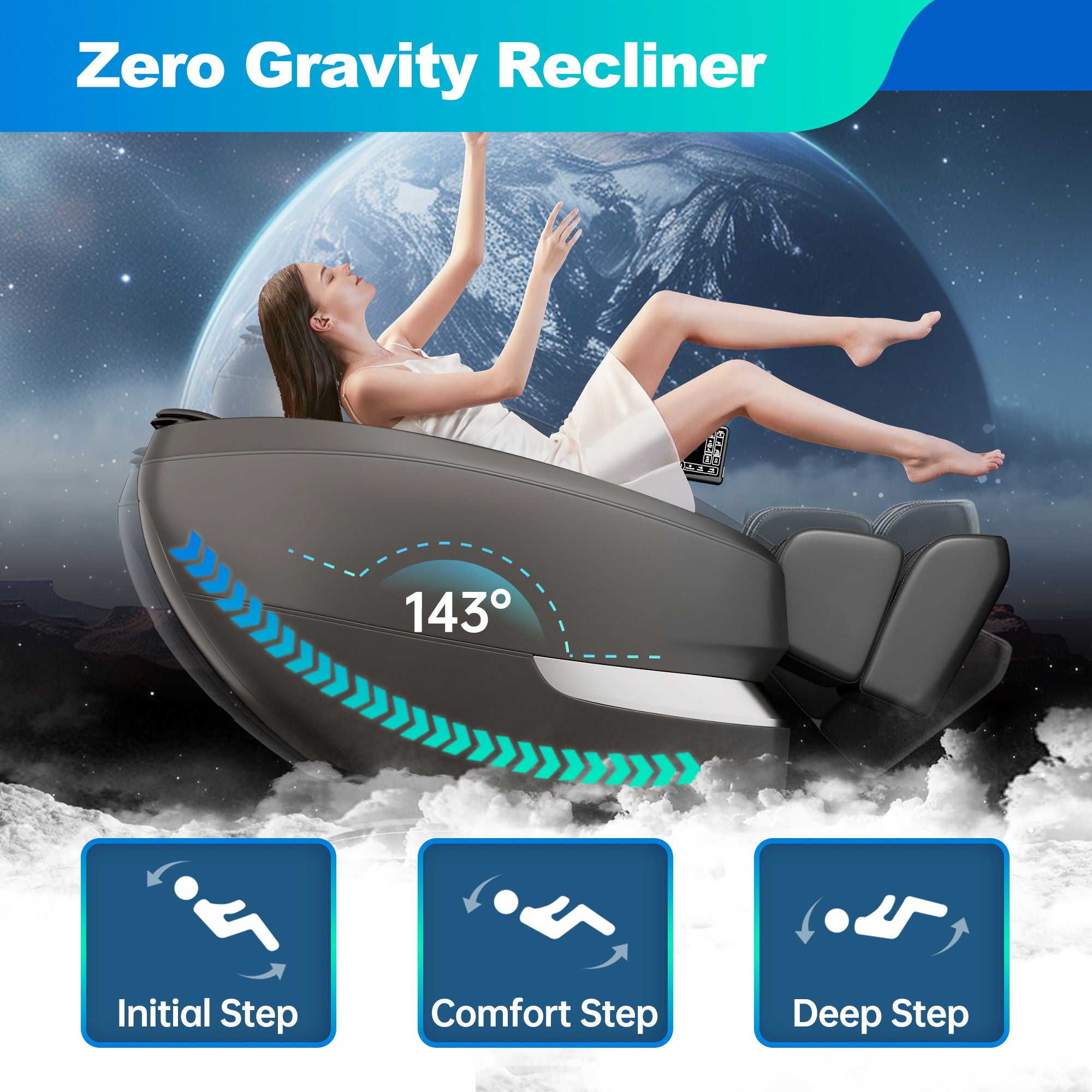 Massage Chair Full Body, Shiatsu Massage Chair Recliner With Airbag Massage, LCD Touch Screen, Lower Back And Calf Heating, Customizable Features And Zero Gravity Modes - Black