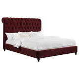 Devon 57-inch Upholstered Panel Bed Wine Red