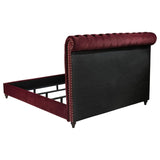 Devon 57-inch Upholstered Panel Bed Wine Red