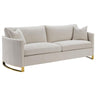 Corliss - Upholstered Arched Arm Sofa Beige by CoasterElevations | Bel Furniture
