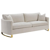 Corliss - Upholstered Arched Arm Sofa Beige by CoasterElevations | Bel Furniture