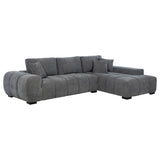 Octavia - Upholstered Sectional Chaise Sofa Dark Gray by Coaster Fine Furniture | Bel Furniture