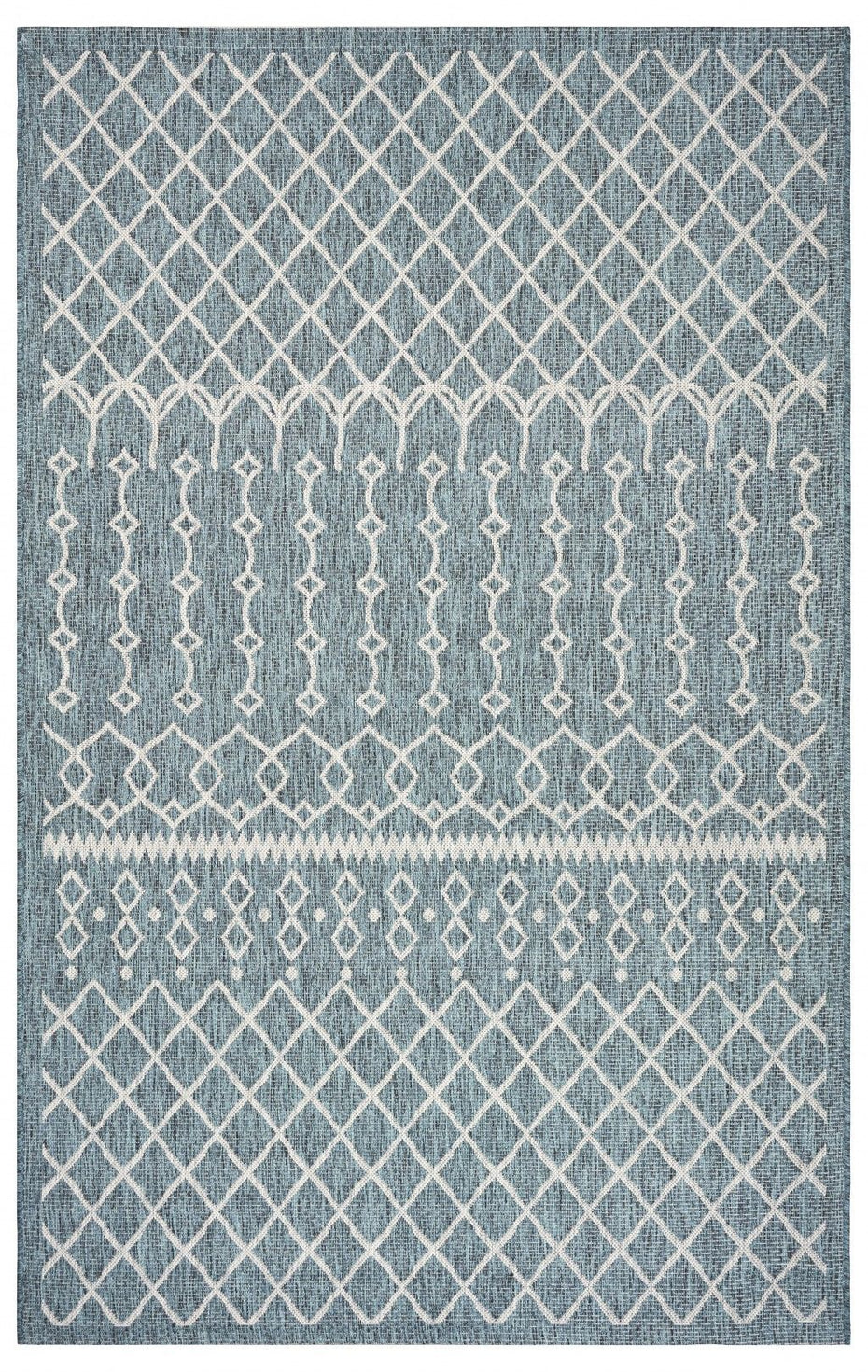 8' X 10' Indoor & Outdoor Area Rug - Gray / Blue