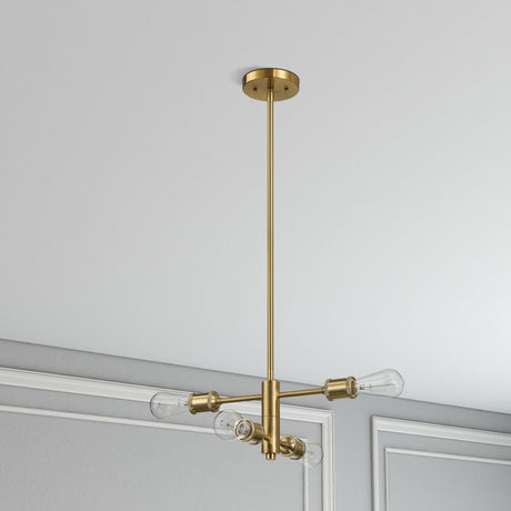 Trellis - 4 Lights Modern Gold Chandelier Vintage Pendant Fixture For Living Room - Clear / Gold - view 5
