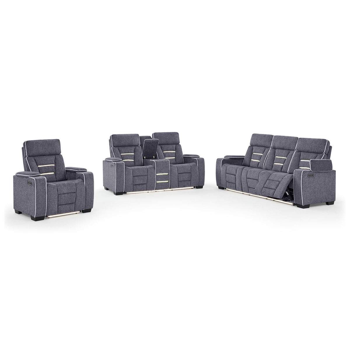 Austin - Reclining Sofa With Storage Arms - Gray