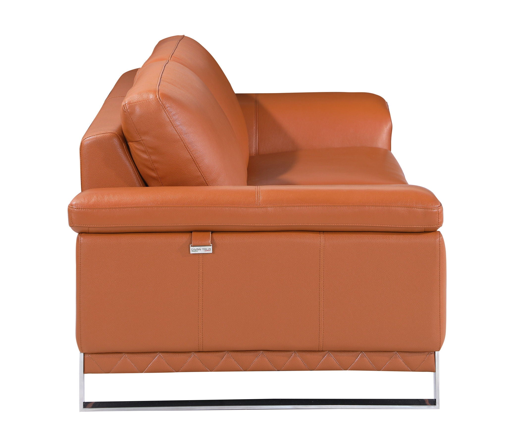 2 Piece Italian Leather Indoor Five Person Seating Set - Camel