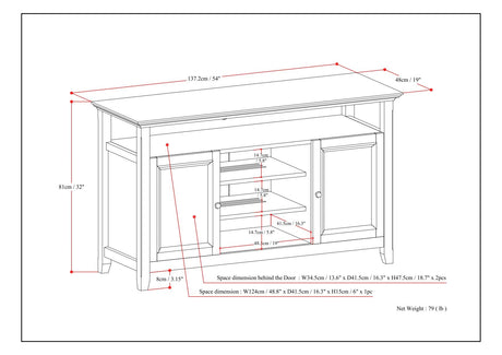 Amherst - TV Media Stand, Handcrafted by Simpli-Home | Bel Furniture