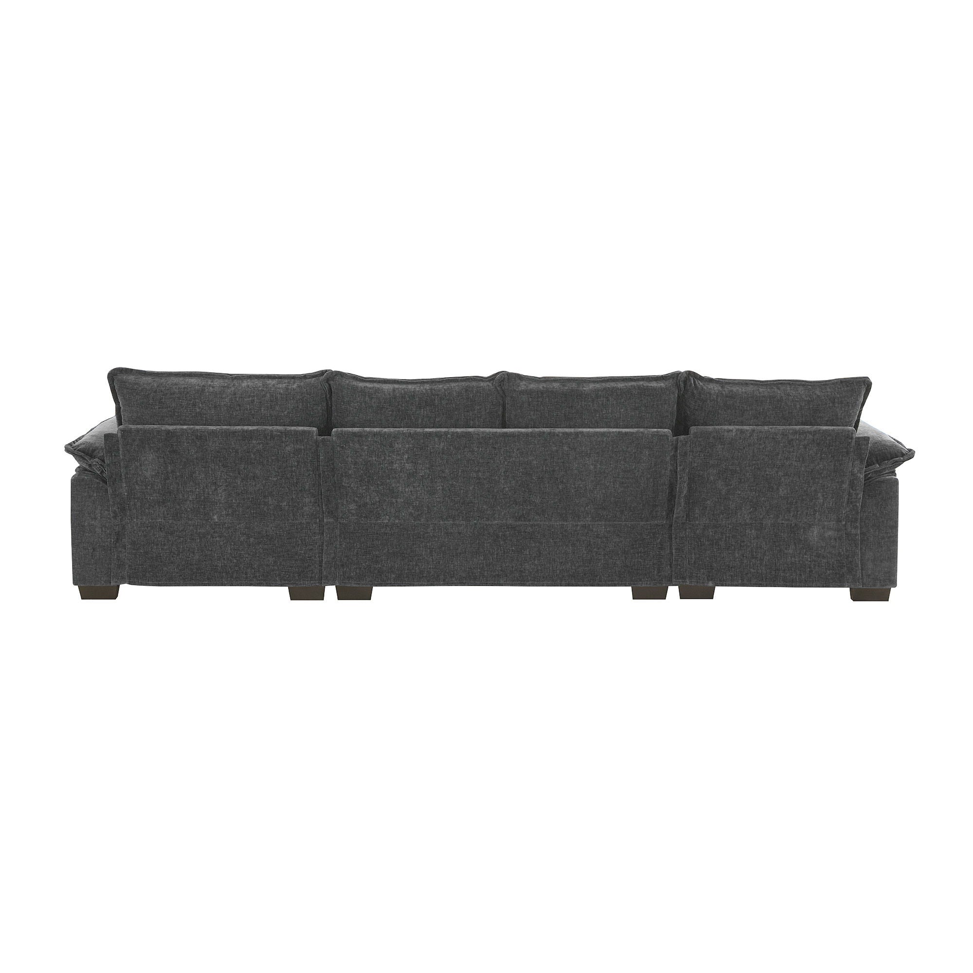 Modern L Shaped Chenille Cloud Sofa With Double Seat Cushions, 5 Seat Upholstered Indoor Furniture, Sleeper Sofa Couch With Chaise Lounge For Living Room, Apartment