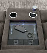 Hoopster - Gunmetal - Zero Wall Power Recliner with Console 6 Pc Sectional by Signature Design by Ashley® | Bel Furniture