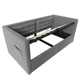 Upholstered Daybed With Hydraulic Storage And USB / Type - C Charging