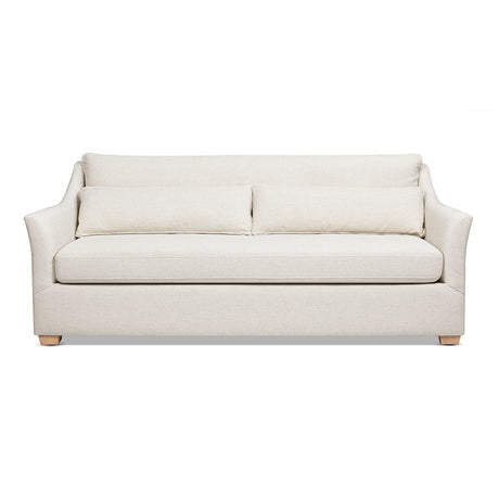 Ada - Flared Arm Contemporary Sofa With Lumbar Pillows - Flax White