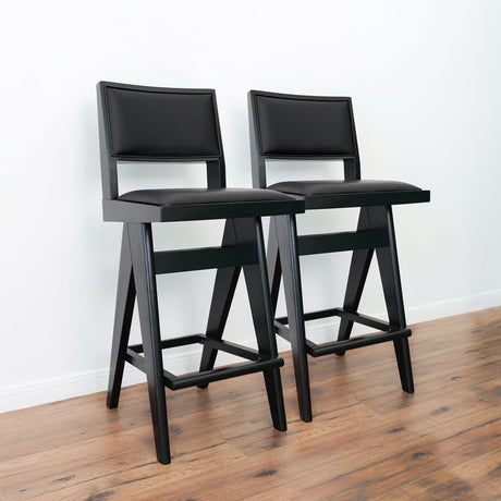 Keira - Bar Stool (Set of 2) - Black by Ashcroft Furniture | Bel Furniture