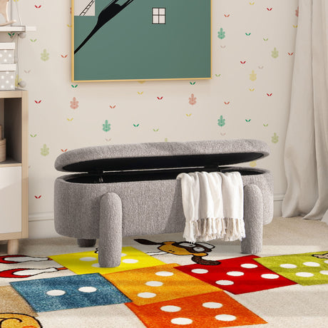 Hugo - Oval Fully Upholstered Storage Bench by Jennifer Taylor Home | Bel Furniture