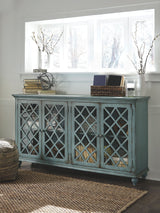 Mirimyn - Antique Teal - Accent Cabinet - Vintage Finish by Signature Design by Ashley® | Bel Furniture