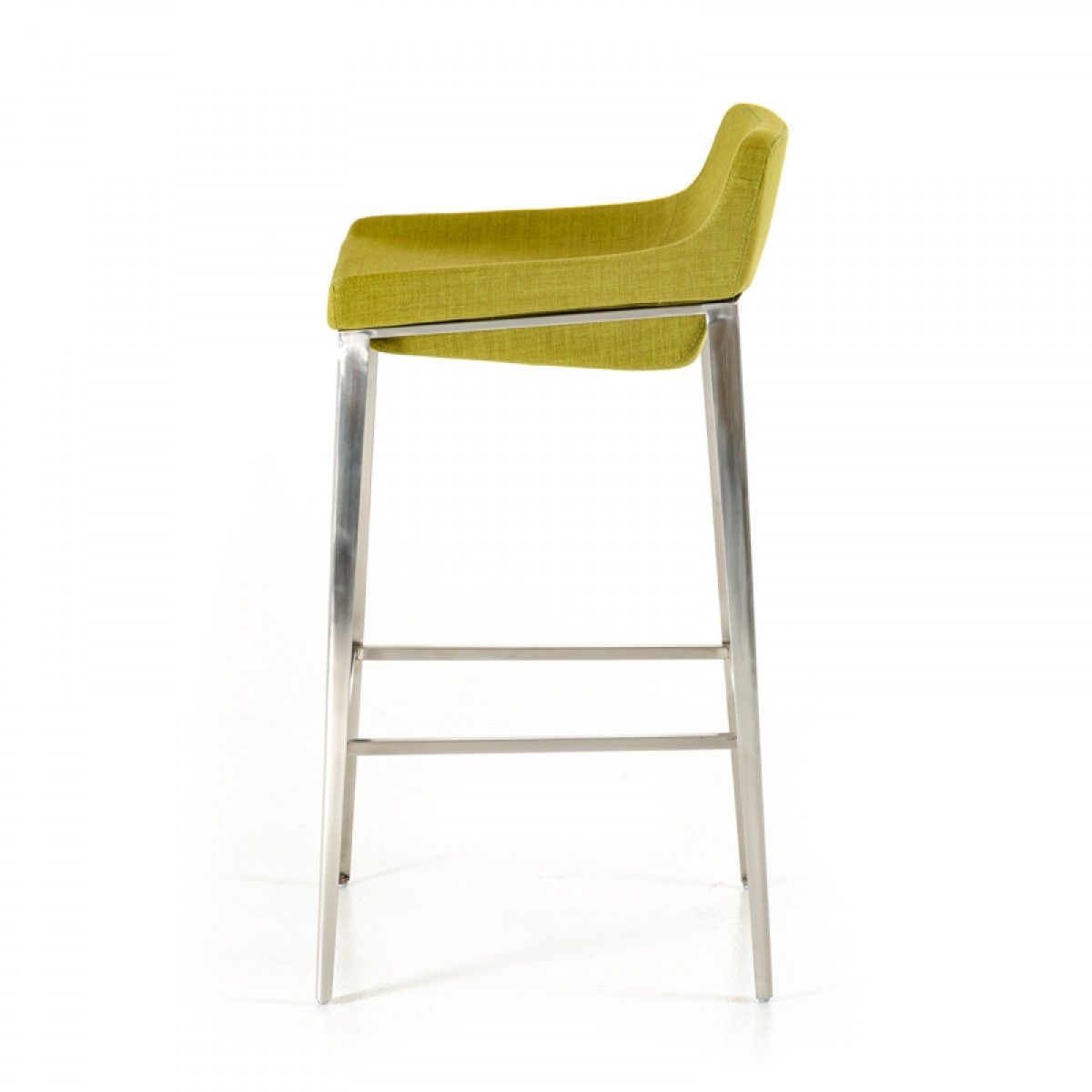 Stainless Steel Low Back Bar Height Bar Chair - Green / Silver