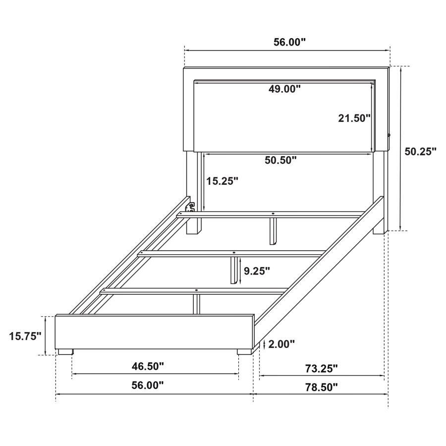 Marceline - Wood LED Panel Bed