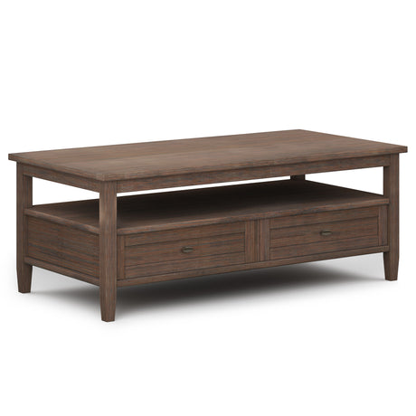 Warm Shaker - Coffee Table - Farmhouse Brown by Simpli-Home | Bel Furniture