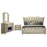 Lorient - Bedroom Set With LED Flame Box Dresser