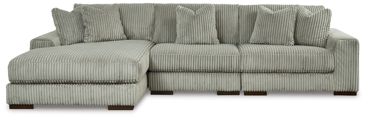 Lindyn - Sectional Pearl Silver 3 Pc. Left Arm Facing Corner Chaise Sectional by Signature Design by Ashley® | Bel Furniture