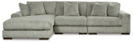 Lindyn - Sectional Pearl Silver 3 Pc. Left Arm Facing Corner Chaise Sectional by Signature Design by Ashley® | Bel Furniture